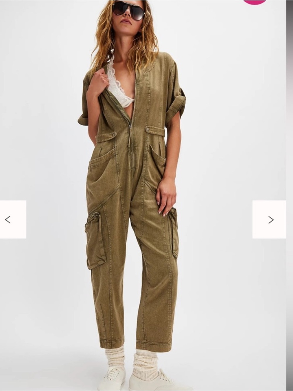 Free People Let's Ride One-Piece XS Color: Washed Army Size Medium